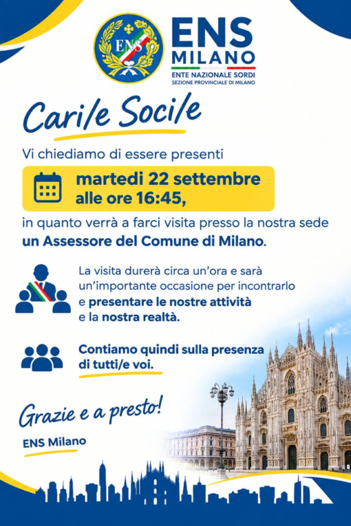 INCONTRO ASSESSORE DEL COMUNE DI MILANO