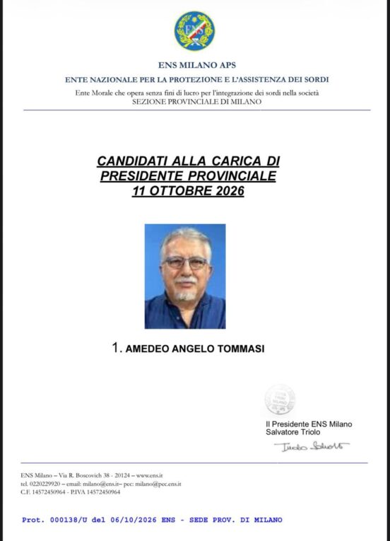 CANDIDATI – PROV.LE ENS MILANO – 11 OTTOBRE 2026